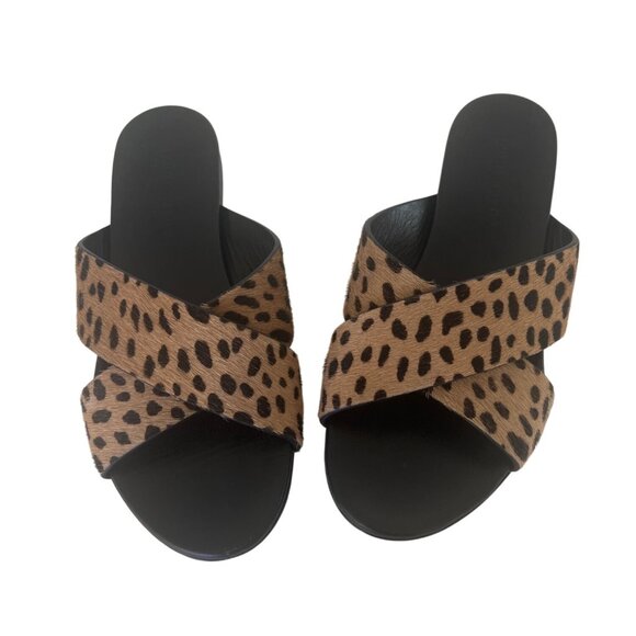Jenni Kayne Leopard Print Slide Sandals - Picture 1 of 6